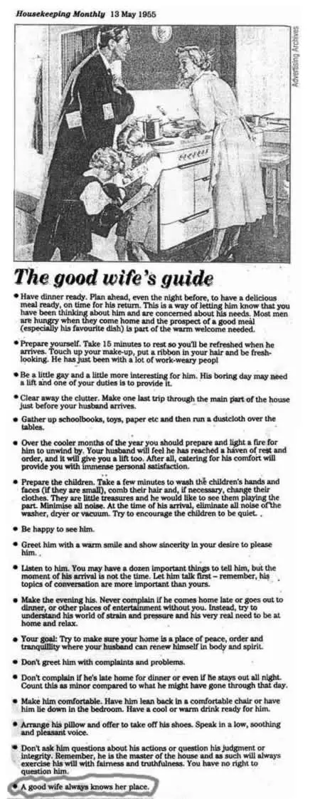Funny Picture - The Good Wife's Guide - 1955