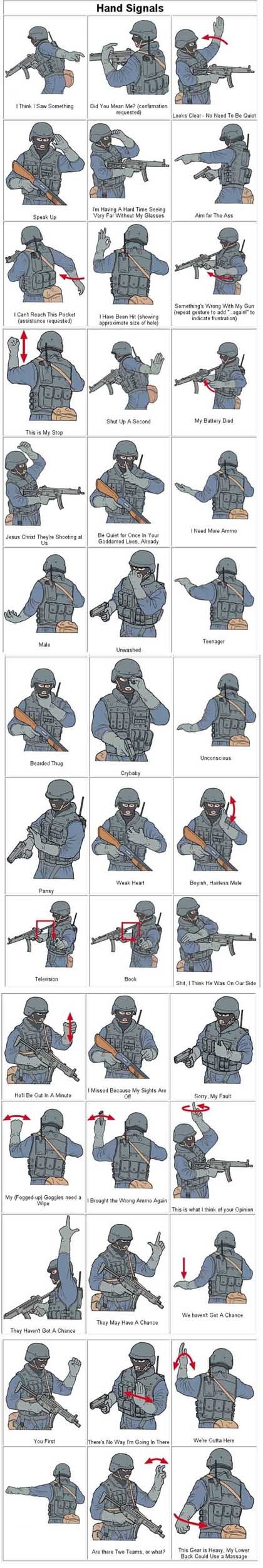 Funny Picture - SWAT Team Hand Signals
