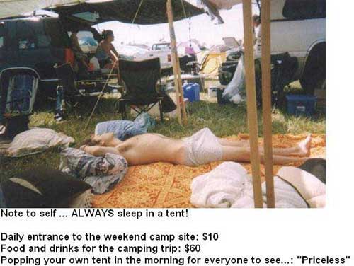 Funny Picture - Always Sleep In A Tent!
