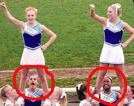 Funny Picture - Cheerleading Pitfalls