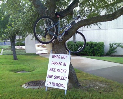 Funny Picture - Defiant Bike Parking
