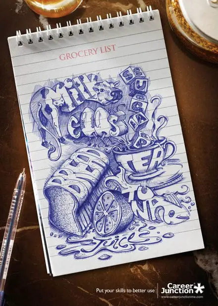 Funny Picture - Artistic Grocery List