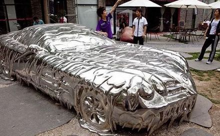 Funny Picture - Melting Mercedes