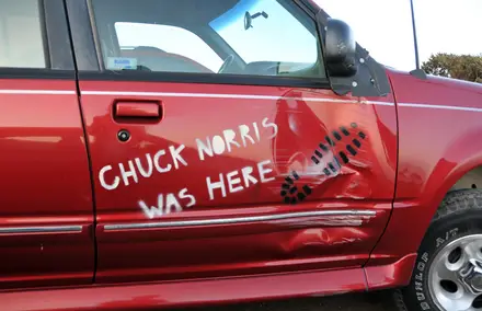 Funny Picture - Chuck Norris Accident