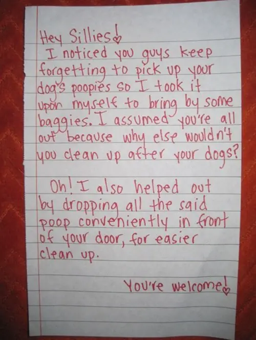 Funny Picture - Another Great Passive-Aggressive Note