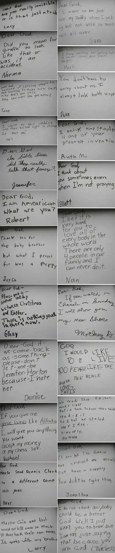 Funny Picture - Children's Letters To God