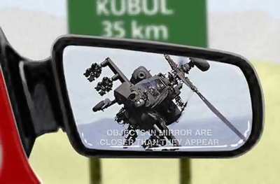 Funny Picture - Saddam's Sideview Mirror