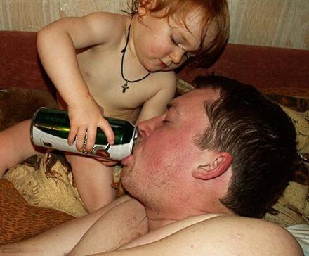 Funny Picture - Dad Trained His Kid Well