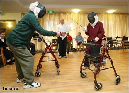 Funny Picture - Old People Fencing