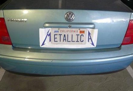 Funny Picture - Metallica License Plate