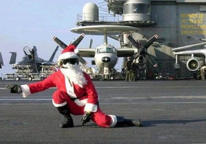 Funny Picture - Christmas Greeting - Santa's Modern Transport