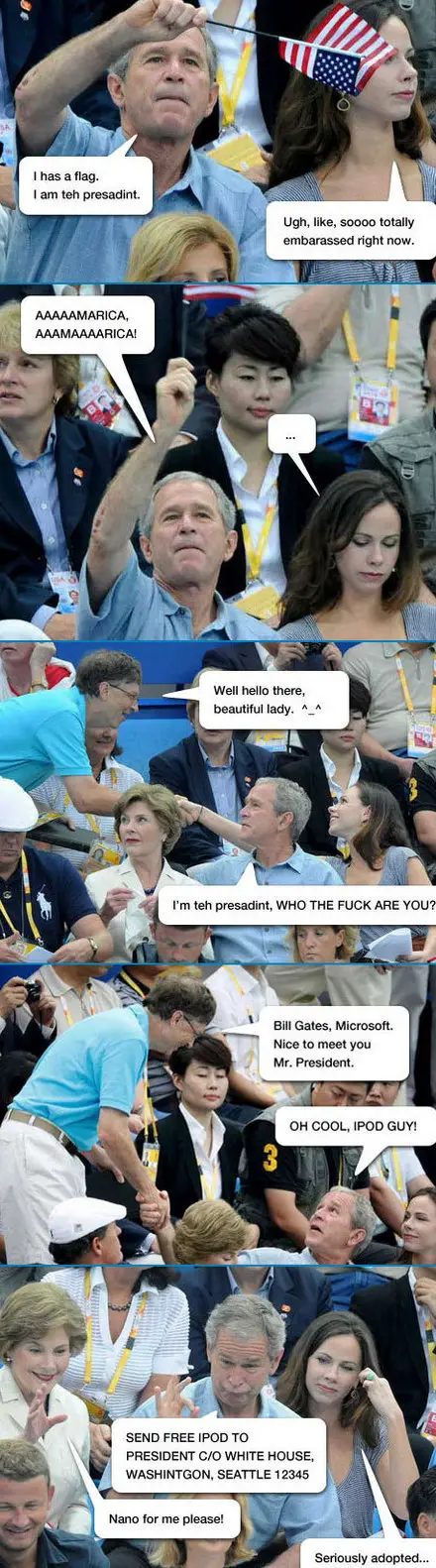 Funny Picture - Bush At The Olympics