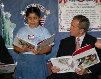 Funny Picture - Bush Reads - GASP!