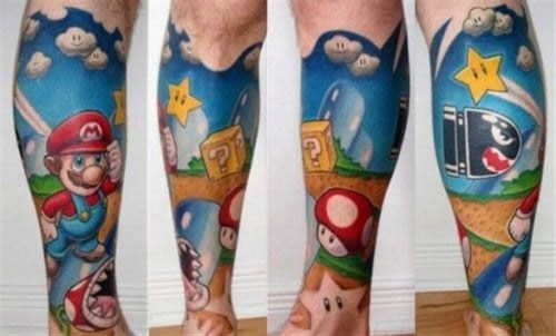 Funny Picture - Super Mario Tattoo